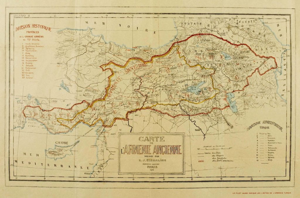 Historical map of Armenia in French language