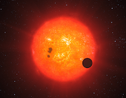 Decorative image of a planet transiting a star