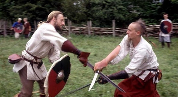 2 vikings battling re-enactment